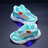 Cumpara ieftin Adidasi turcoaz cu luminite - Baseball (Marime Disponibila: Marimea 30)
