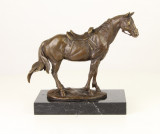 Cal - statueta din bronz pe soclu din marmura XT-69, Animale