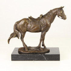 Cal - statueta din bronz pe soclu din marmura XT-69