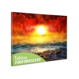 Tablou canvas fosforescent Apus rosu, 40x20 cm