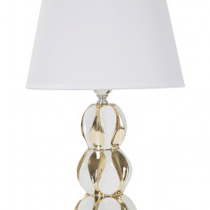 Lampa de masa, Glam Balls, Mauro Ferretti, 1 x E27, 40W, Ø28 x 46 cm, ceramica/fier/textil, alb/auriu
