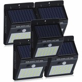 Set 5 Lampi Solare LED cu Senzor Miscare, 30 LED-uri, Iluminat Gradina, Acumulator Inclus