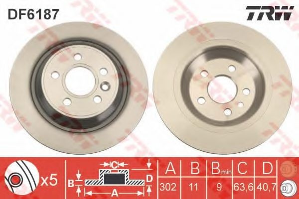 Disc frana VOLVO V70 III (BW) (2007 - 2016) TRW DF6187