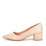 Pantofi nude cu toc mic Elena 01