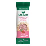 Mini rondele din orez cu glazura de capsuni, 24g, SanoVita