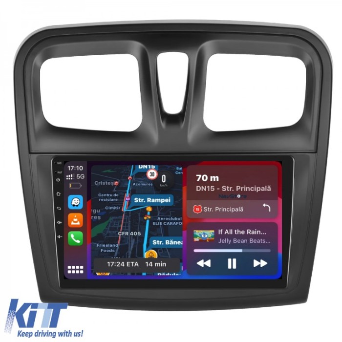 Navigatie Dedicata Android Dacia Logan Sandero (2012-2020), 9Inch, 4Gb Ram, 64Gb Stocare, Bluetooth, Carplay Performance AutoTuning