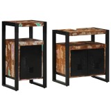 Cumpara ieftin Set de mobilier pentru baie 2 buc. Maro Lemn recuperat solid