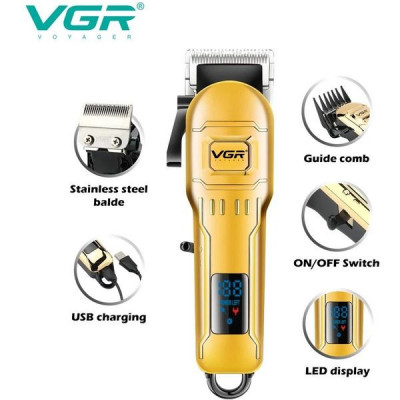 Masina de tuns profesionala VGR V-268 cu afisaj LCD si incarcare prin USB foto