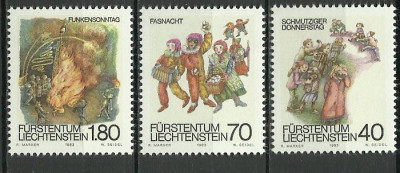 Liechtenstein 1983 - obiceiuri populare, serie neuzata foto