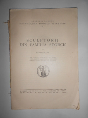 Gunther Ott - Sculptorii din familia Storck (1940, lipsa coperta fata) foto