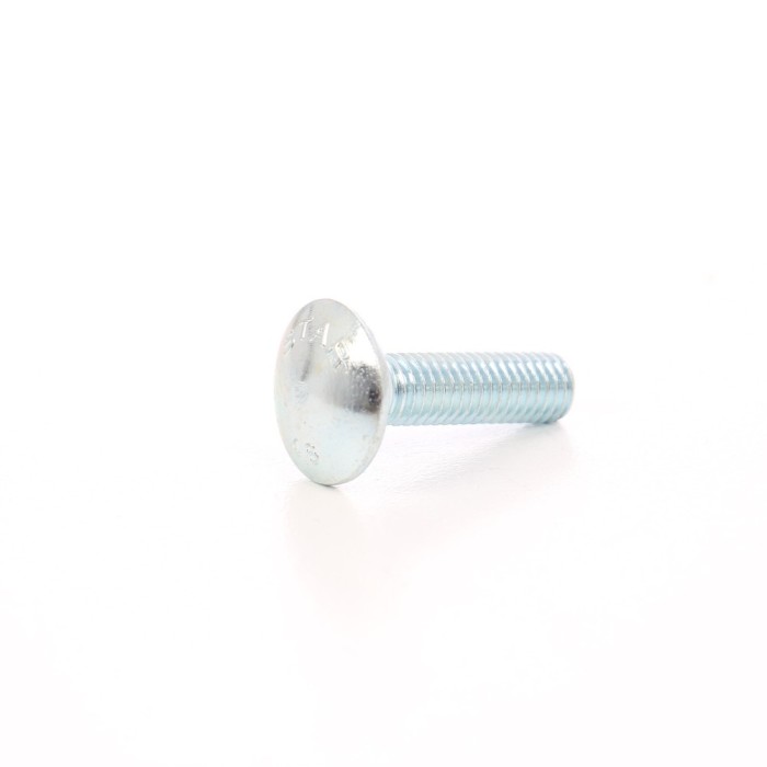 Surub cu filet metric, cu cap bombat torbant, zincat alb, diametru cap 20.65 mm, M8 X 30 mm