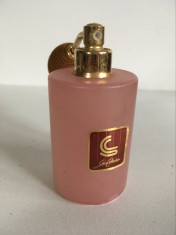 Sticla pentru parfum vintage veche cu pulverizator, reincarcabil, de marmura roz foto