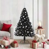 VidaXL Pom de Crăciun artificial pre-iluminat Negru 150 cm PVC 3397131