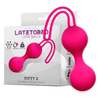 Ou cu Vibratii, silicon, roz, Fitty 2, Dumbell Kegel Balls, 52 Gr foto