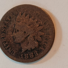 S.U A.- 1 cent 1883 ( cap de indian)