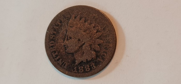 S.U A.- 1 cent 1883 ( cap de indian)