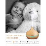 Umidificator cu abur rece VICTSING&reg;, pentru aromaterapie, cu lumini LED, lemn natur