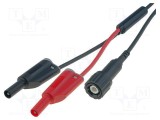 Cablu de măsurare BNC cu mufă banană 4mm x2, 1m, negru - ELECTRO-PJP