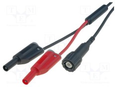 Cablu de măsurare BNC cu mufă banană 4mm x2, 1m, negru - ELECTRO-PJP