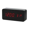 Ceas Electronic Multifunctional A047 cu Afisaj LCD, Temperatura si Alarma, Design Modern Lemn