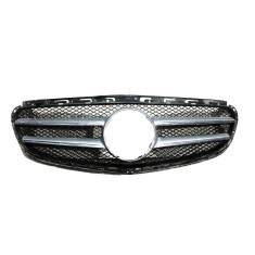 Grila radiator Mercedes Clasa E (W212) Sedan/ Combi, 02.2013-2016, Gri/Argintiu, Cu Element Grila Argintii , Cu Locas gol Pentru Emblema, 2128850822