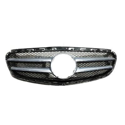 Grila radiator Mercedes Clasa E (W212) Sedan/ Combi, 02.2013-2016, Gri/Argintiu, Cu Element Grila Argintii , Cu Locas gol Pentru Emblema, 2128850822 foto