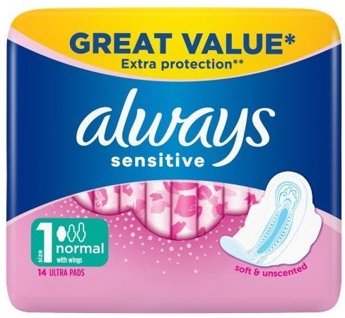 Absorbante, Always, Sensitive Normal Plus, 14 bucati