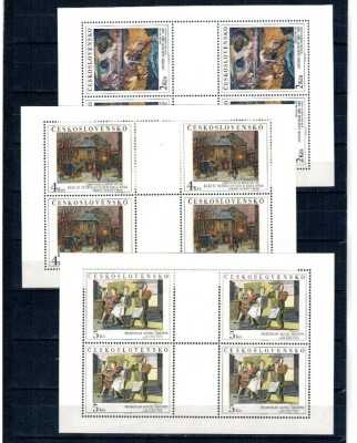 Cehoslovacia 1989 - Picturi din Galeria Nationala, serie minicoli neuzate foto