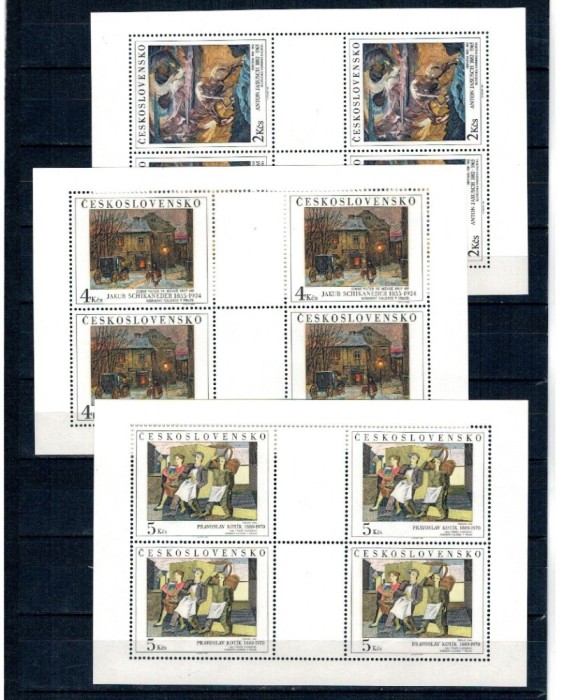 Cehoslovacia 1989 - Picturi din Galeria Nationala, serie minicoli neuzate