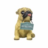 Decoratiune gradina din rasina model catel, inaltime 16 cm, design vintage