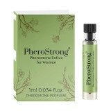 Mostră parfum cu feromoni PHEROSTRONG Entice, pentru femei, cu note de zambilă de apă, cedru și patchouli, 1 ml