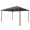 Pavilion cu acoperiș, negru, 4 x 3 x 2,6 m, aluminiu