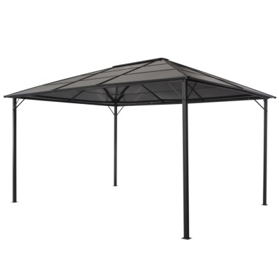 vidaXL Pavilion cu acoperiș, negru, 4 x 3 x 2,6 m, aluminiu foto