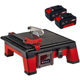 Einhell TE-TC 18/115 Li PXC + Twinpack - Masina de taiat ceramica 115 mm taiere 45 grade + Set 2 acumulatori Li-Ion 18 V 4 Ah