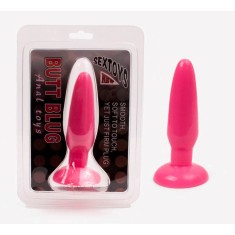 Butt Plug Anal Toys Pink - Dop Anal de Silicon cu Ventuză, 13,5 cm