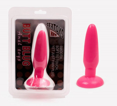 Butt Plug Anal Toys Pink - Dop Anal de Silicon cu Ventuză, 13,5 cm foto