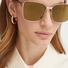 Balenciaga ochelari de soare femei, culoarea auriu, BB0338SK