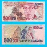 Brazilia (p#239) 500 Cruzeiros Reais 1993 UNC &#039;Andrade&#039; serie: A 8845029614 A; Supratipar pe p#236