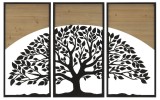 Mauro Ferretti Arc Panouri Perete Fier Si Lemn Set 3Bucati cm 105X2X70 (35X2X70) | Aosom Romania