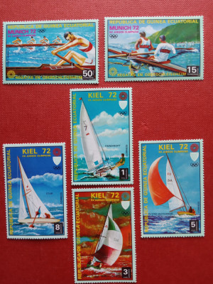 GUINEA ECUATORIALĂ, SPORT KIEL 72 - 6 VALORI MNH foto