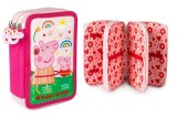 Penar Scoala 3 Fermoare Peppa Pig, Neechipat, 20x14 cm, Roz Aprins, Baieti/Fete, Poliester