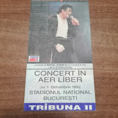 Bilet original concert Michael Jackson Bucuresti 1992