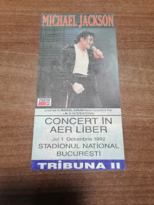 Bilet original concert Michael Jackson Bucuresti 1992 foto