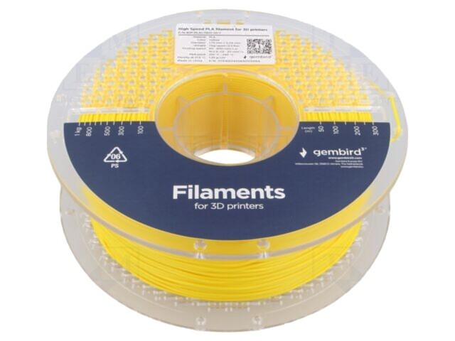 Filament PLA 1,75mm galben 210-240&deg;C 1kg GEMBIRD High Speed