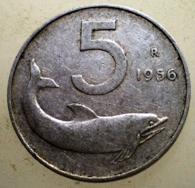 F.057 ITALIA 5 LIRE 1956 RARA foto