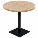 Cumpara ieftin Masa bistro, MDF si otel, rotunda, 80x75 cm, culoare stejar