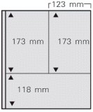 Set 5 folii pentru timbre, D-Blank Special 518PA, cu 3 buzunare mixte