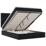 Cumpara ieftin Cadru de pat otoman cu saltele, catifea neagra 140x190cm