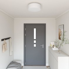 vidaXL Lampă de tavă Alb 38 x 38 x 13,5 cm țesătură 42001207