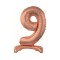 Balon folie stativ sub forma de cifra, roz auriu 74 cm-Tip Cifra 9